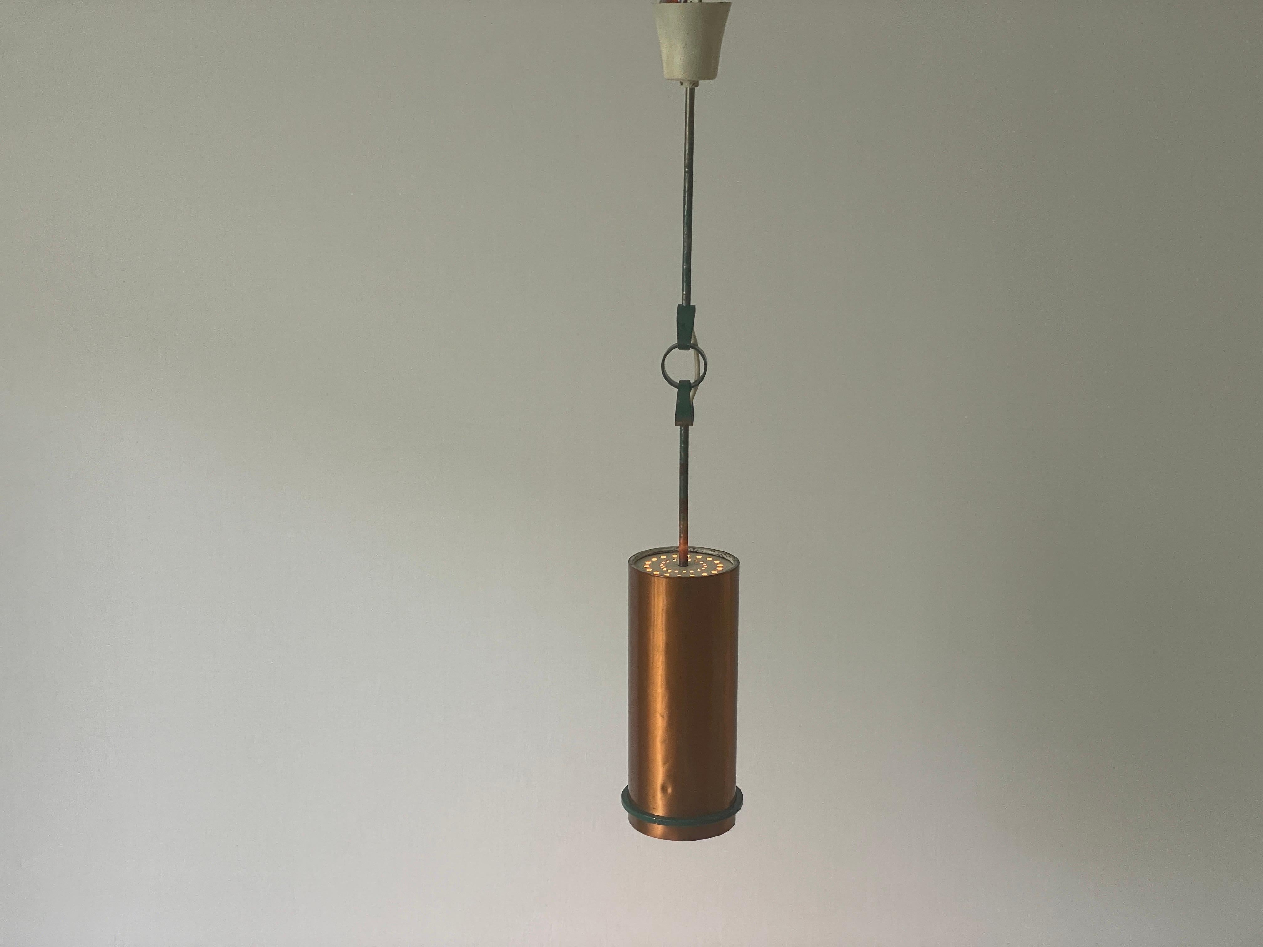 Bauhaus Industrielle Deckenleuchte aus Kupfer und Gussmetall, 1940er Jahre, Deutschland im Angebot 10