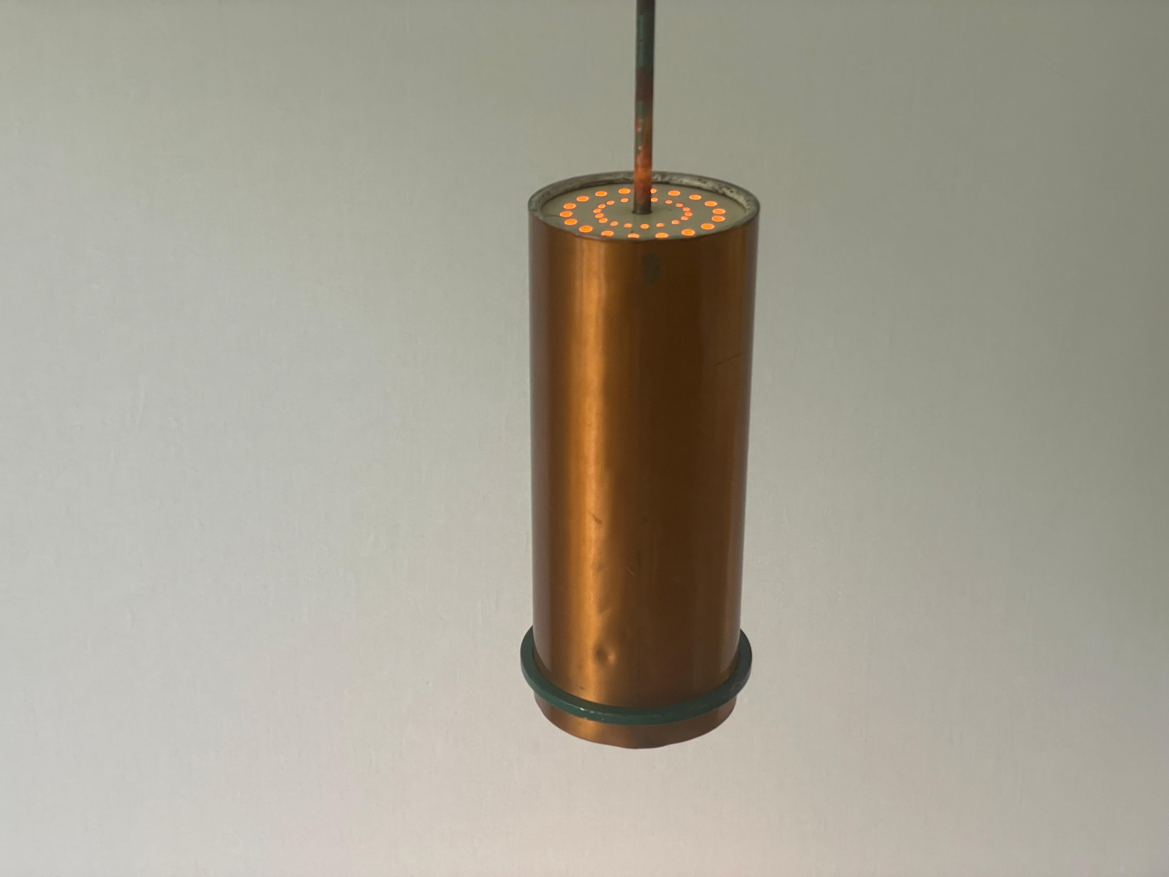 Bauhaus Industrielle Deckenleuchte aus Kupfer und Gussmetall, 1940er Jahre, Deutschland im Angebot 13