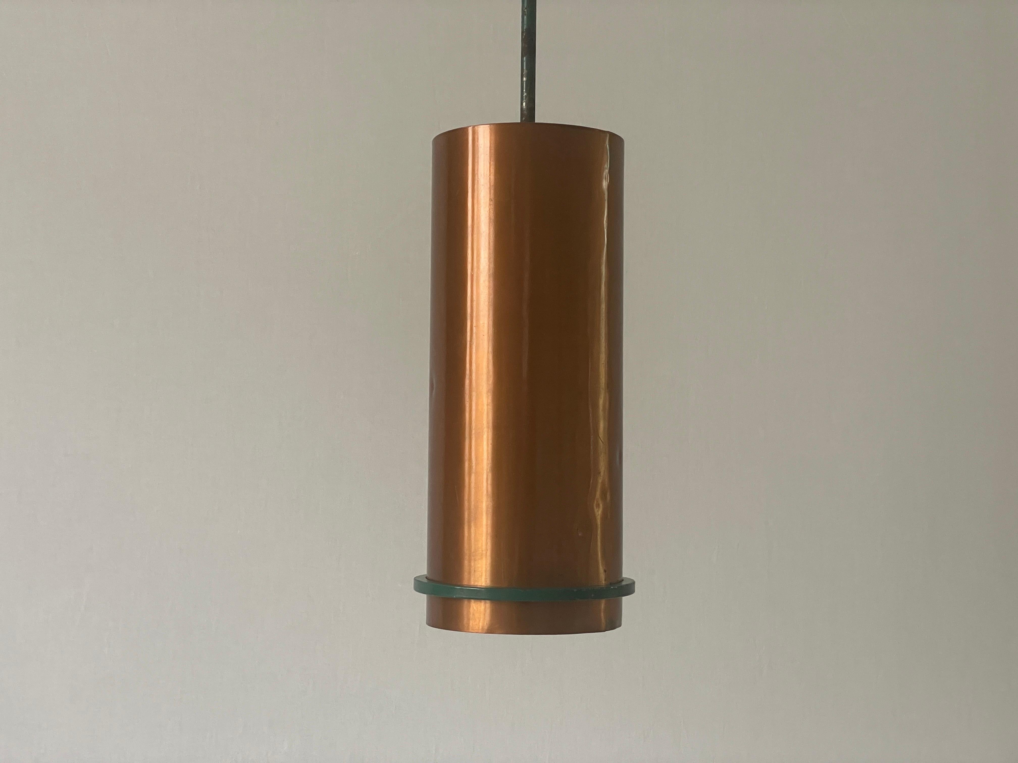 Bauhaus Industrielle Deckenleuchte aus Kupfer und Gussmetall, 1940er Jahre, Deutschland im Zustand „Gut“ im Angebot in Hagenbach, DE