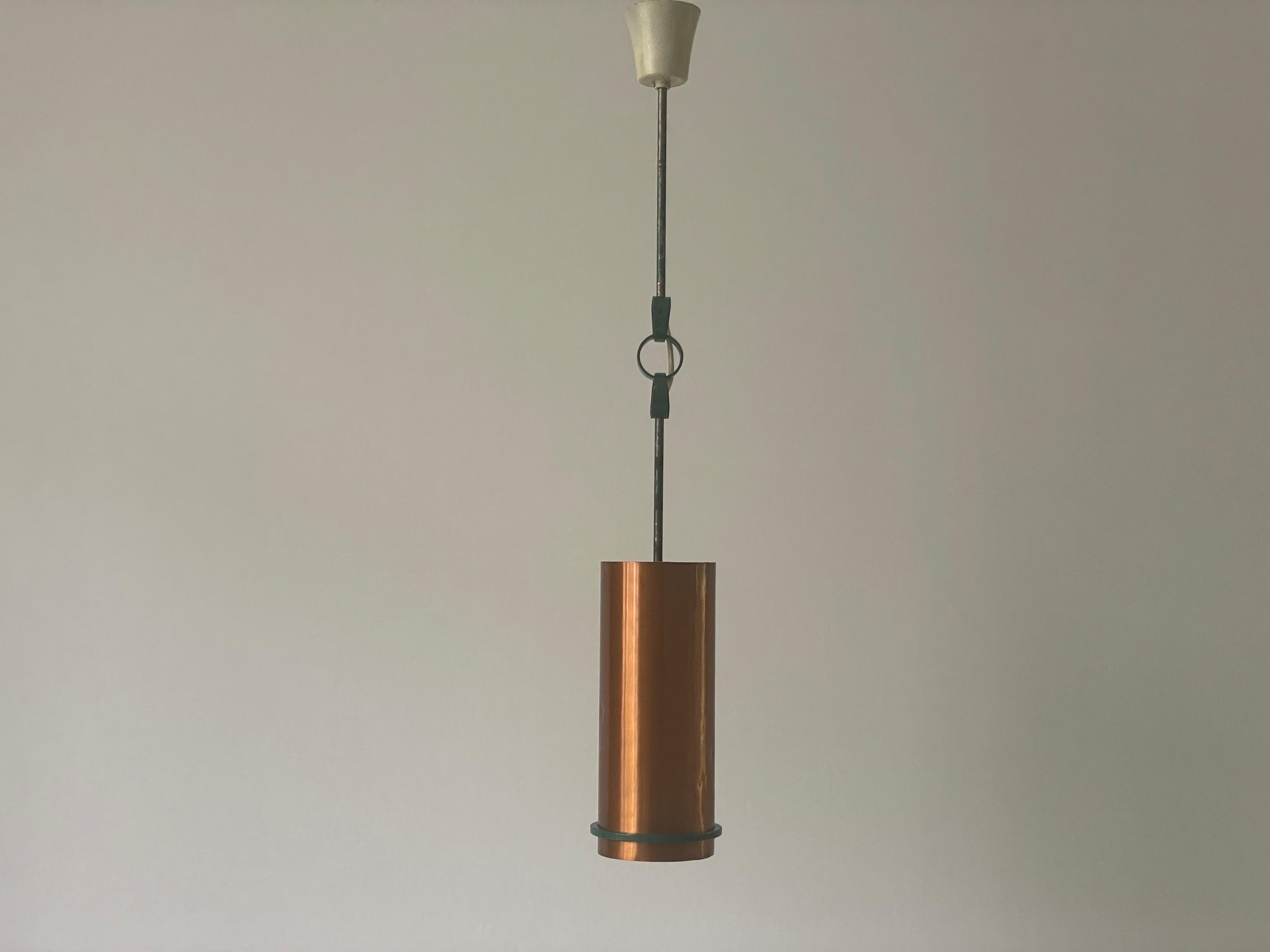 Bauhaus Industrielle Deckenleuchte aus Kupfer und Gussmetall, 1940er Jahre, Deutschland (Mitte des 20. Jahrhunderts) im Angebot