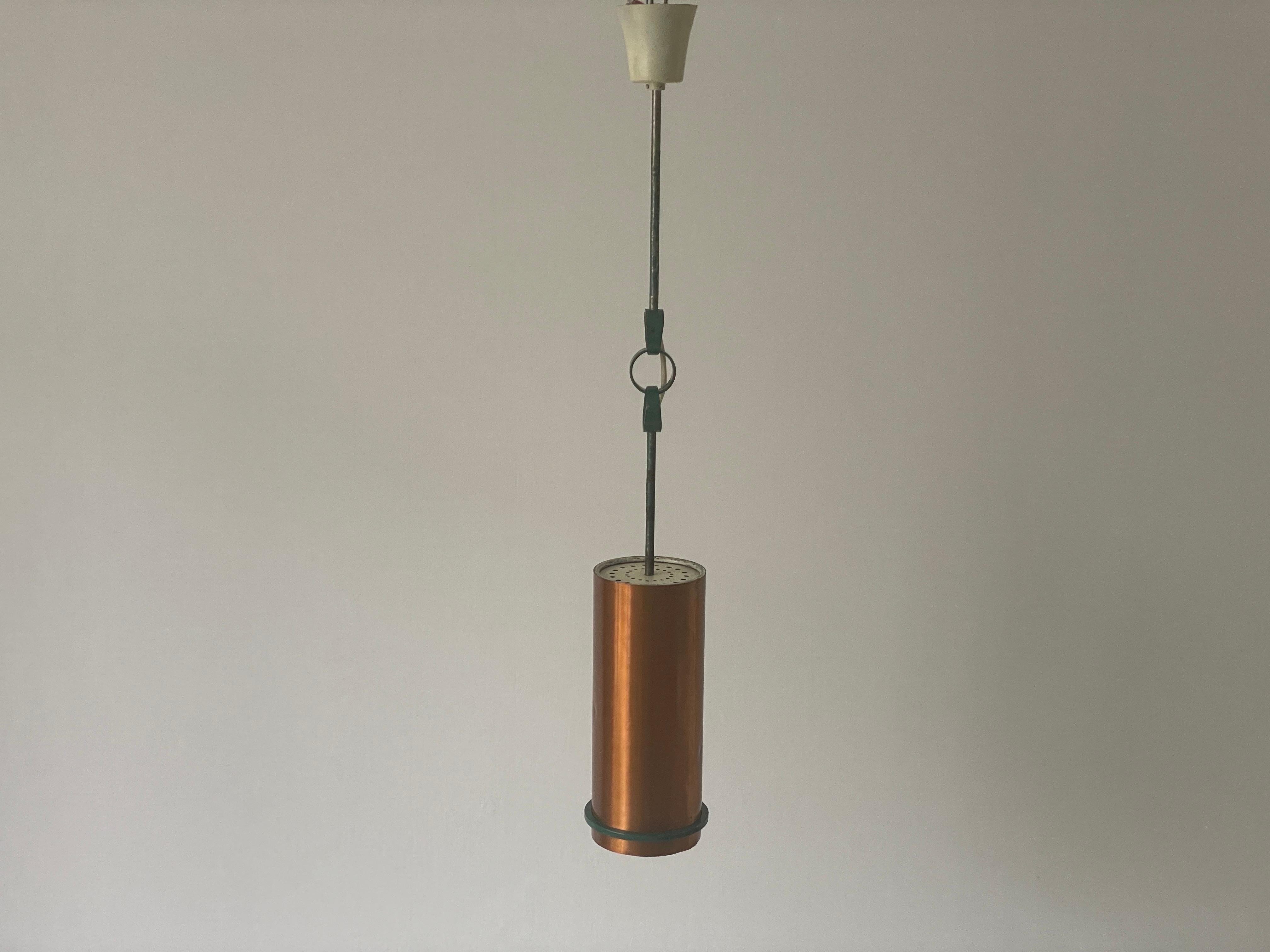 Bauhaus Industrielle Deckenleuchte aus Kupfer und Gussmetall, 1940er Jahre, Deutschland (Metall) im Angebot