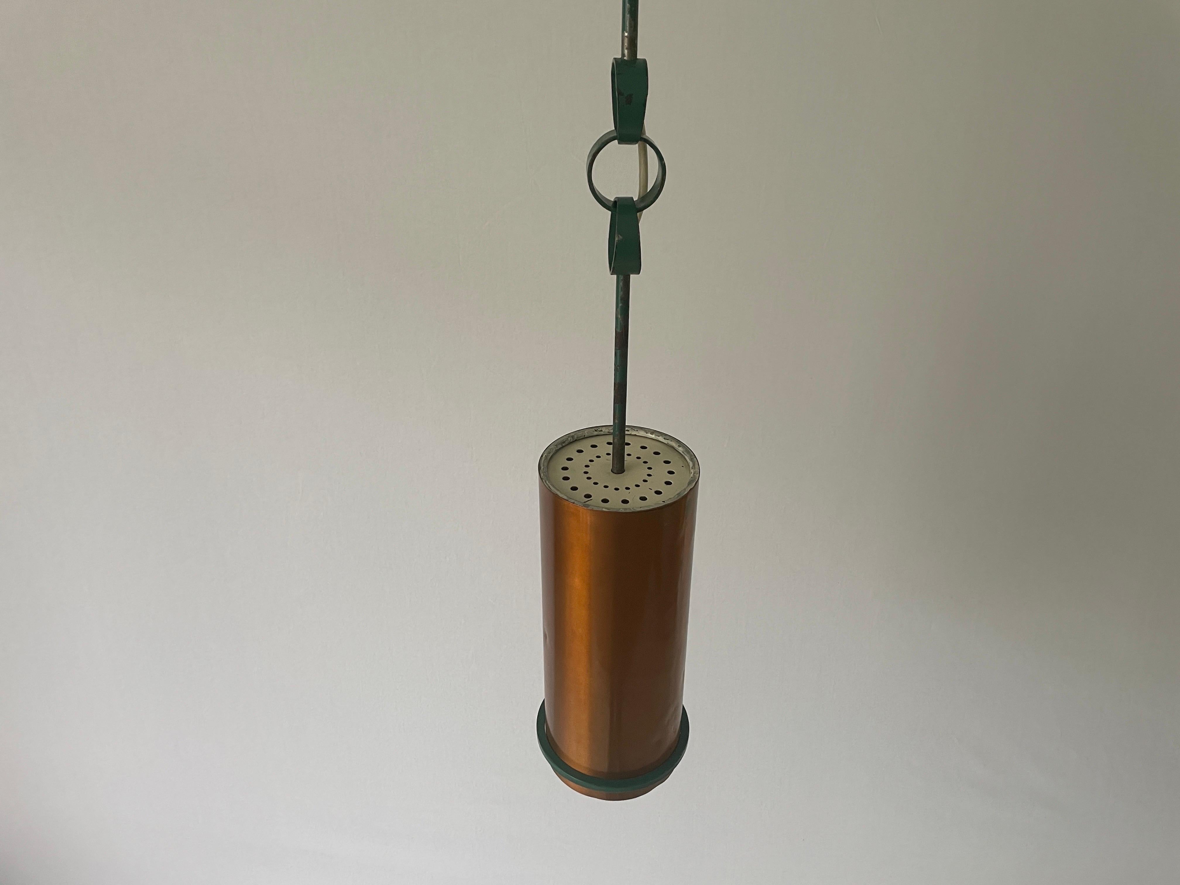 Bauhaus Industrielle Deckenleuchte aus Kupfer und Gussmetall, 1940er Jahre, Deutschland im Angebot 2