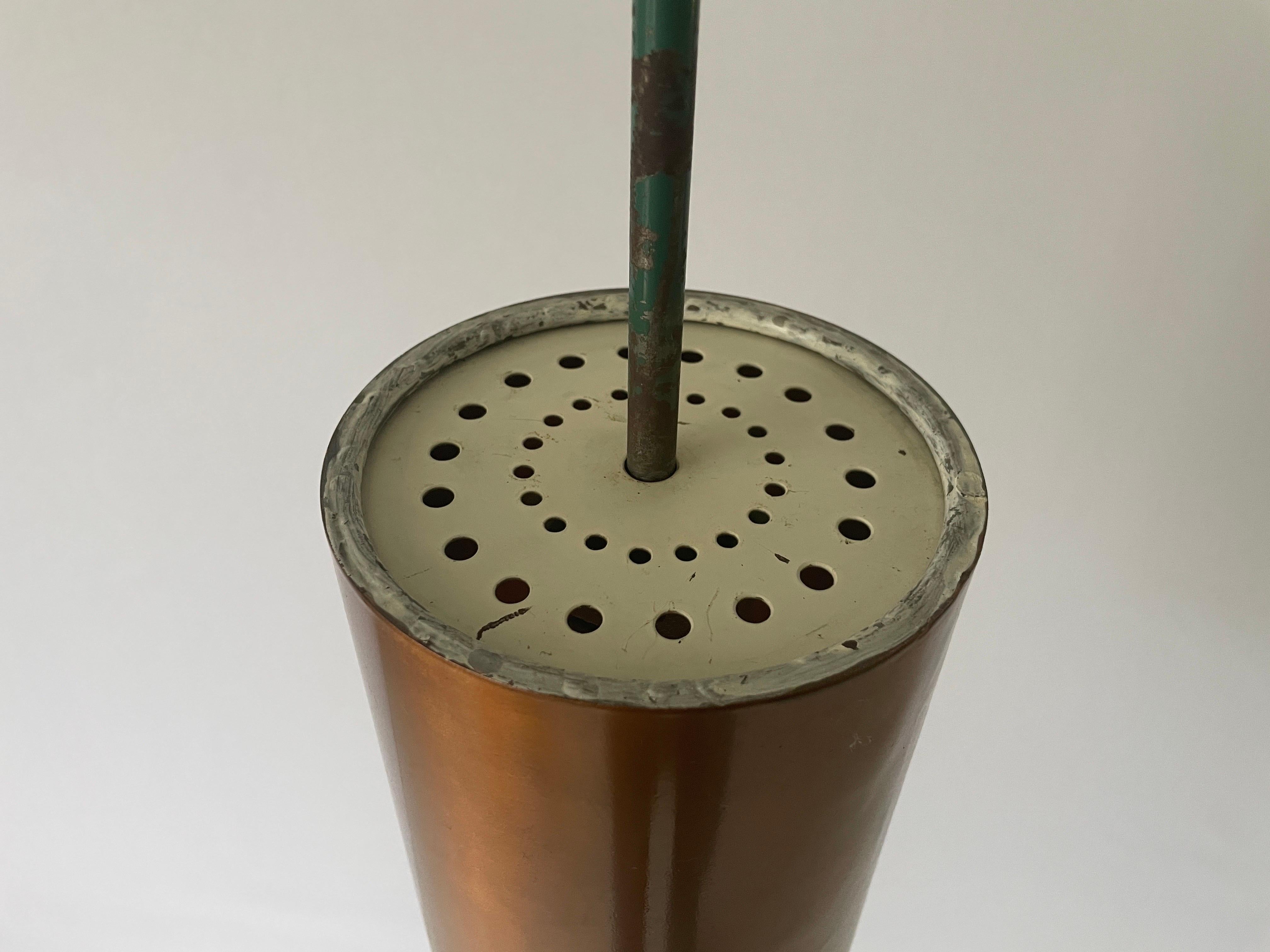Bauhaus Industrielle Deckenleuchte aus Kupfer und Gussmetall, 1940er Jahre, Deutschland im Angebot 3