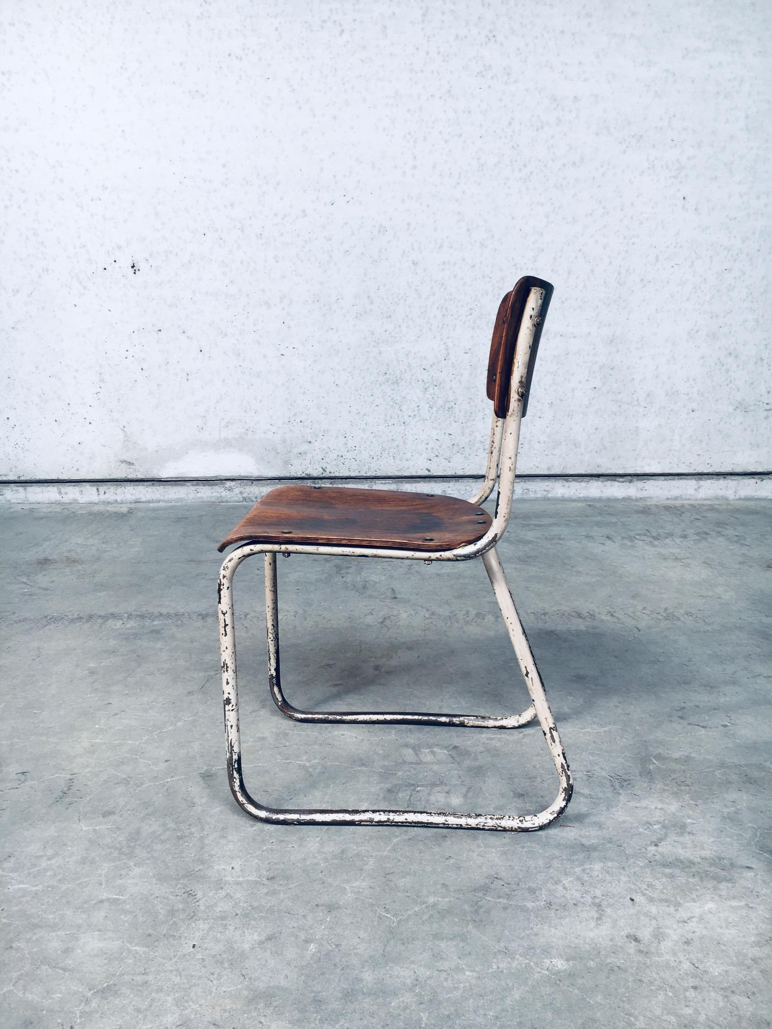 Steel Bauhaus Industrial Design School Chair, Germany 1940's