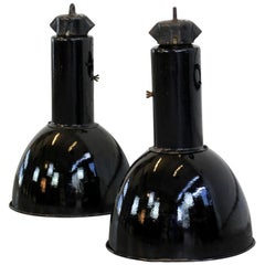 Bauhaus Industrial Pendant Lights, circa 1930s