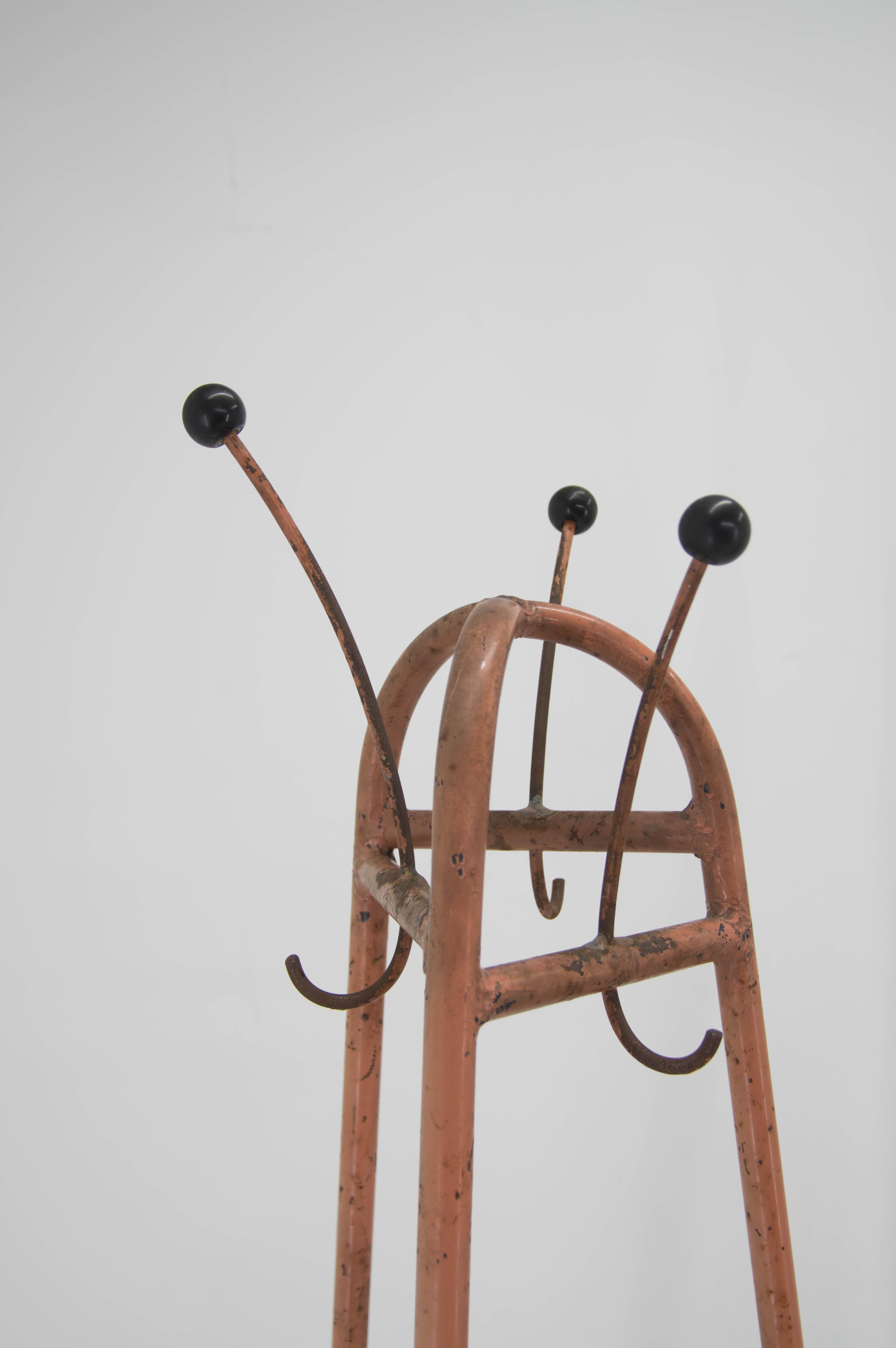 Early 20th Century Bauhaus Industrial Pink Coat Stand, 1920s For Sale