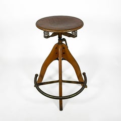 Sgabello girevole Bauhaus Industrial Polstergleich Architect Cair con poggiapiedi 1930s