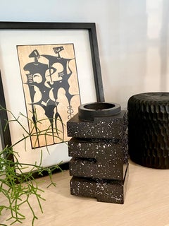 Bauhaus Inspired Black Speckled Resin Vase