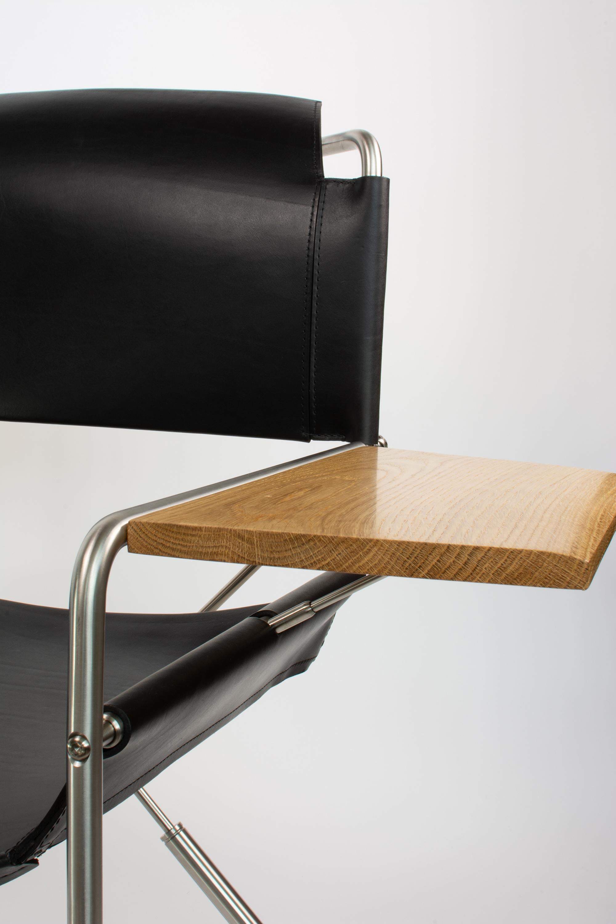 Chaise en cuir inspirée du Bauhaus permettant de basculer en vente 2
