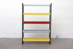 Bauhaus Inspired Tomado Enameled Metal Standing Bookshelf