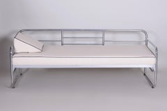 Bauhaus Ivory Tubular Chrom Sofa, Mücke-Melder, 1930s, High Quality Leather