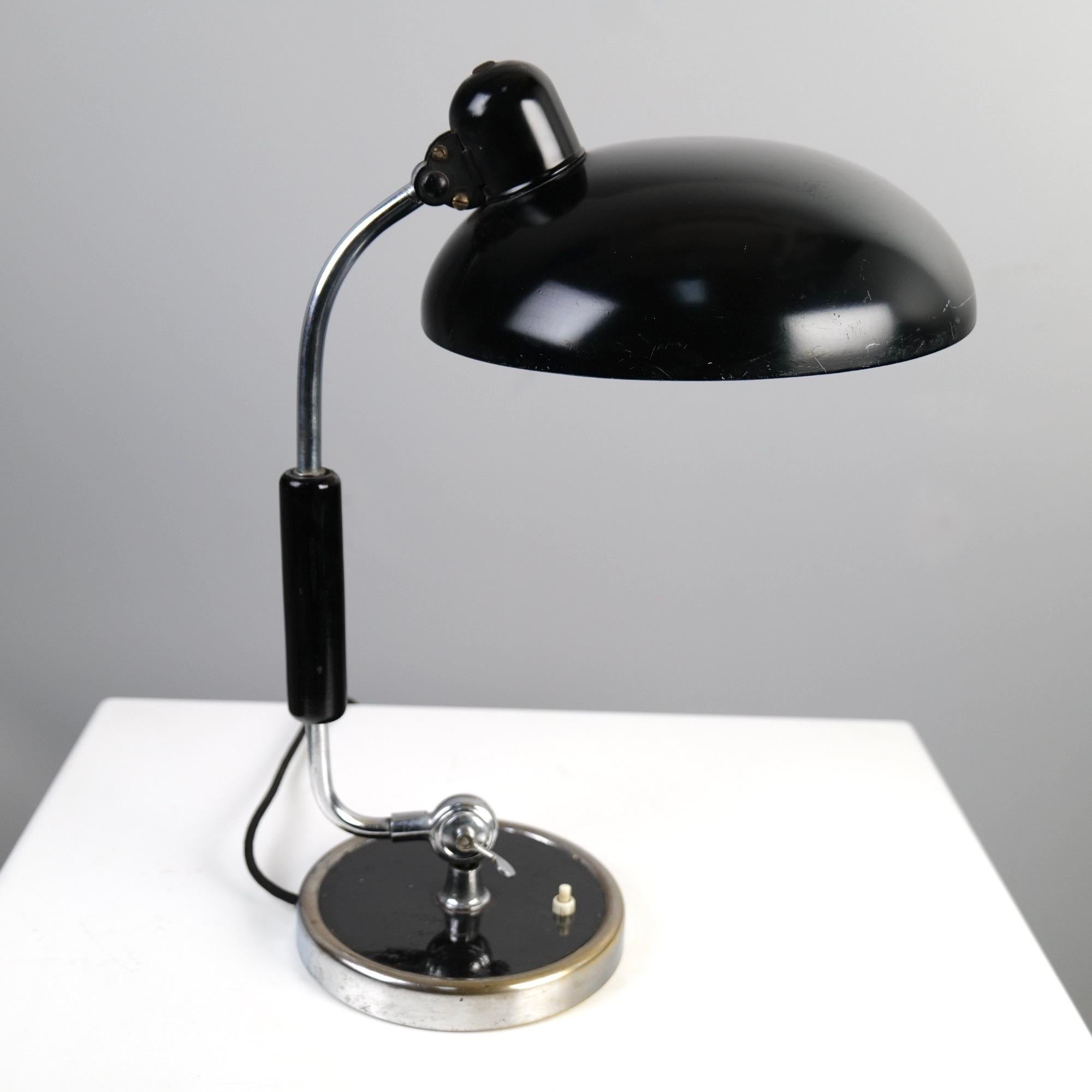 Brass Bauhaus Lamp by Christian Dell for Kaiser Idell, 6632 President from 1930s For Sale