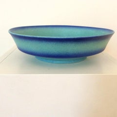 Bauhaus Large Blue Ceramic by Grete Heymann-Loebenstein Marks circa 1930 Germany