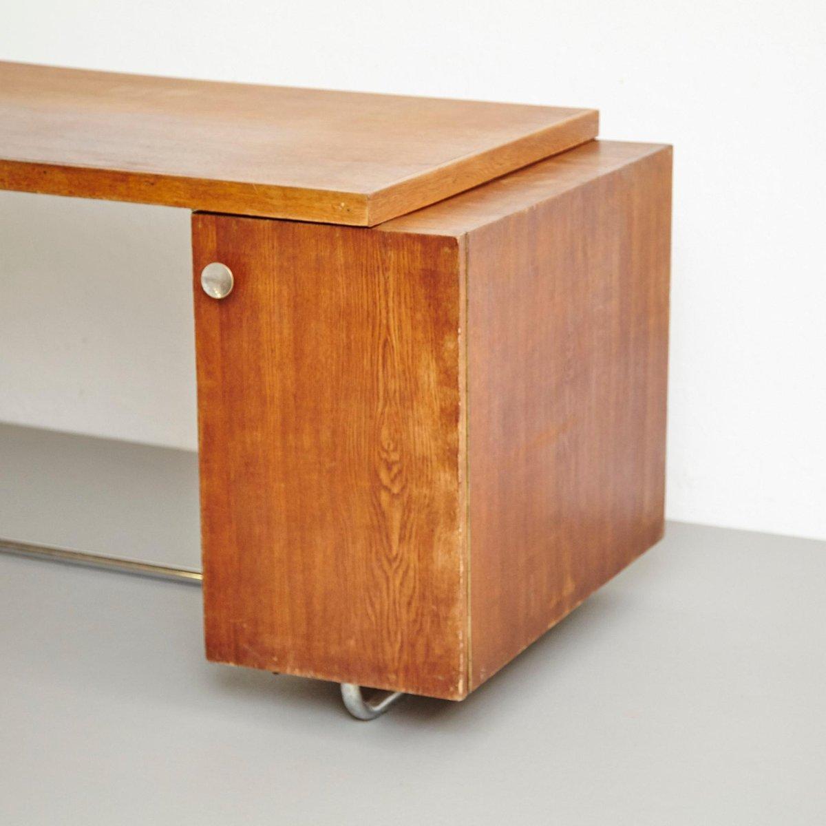 Metà XX secolo Bauhaus Large Desk in Wood and Tubular Metal, circa 1930 in vendita