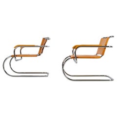 Freitragende Bauhaus-Lederstühle von Franco Albini Triennale, 1933
