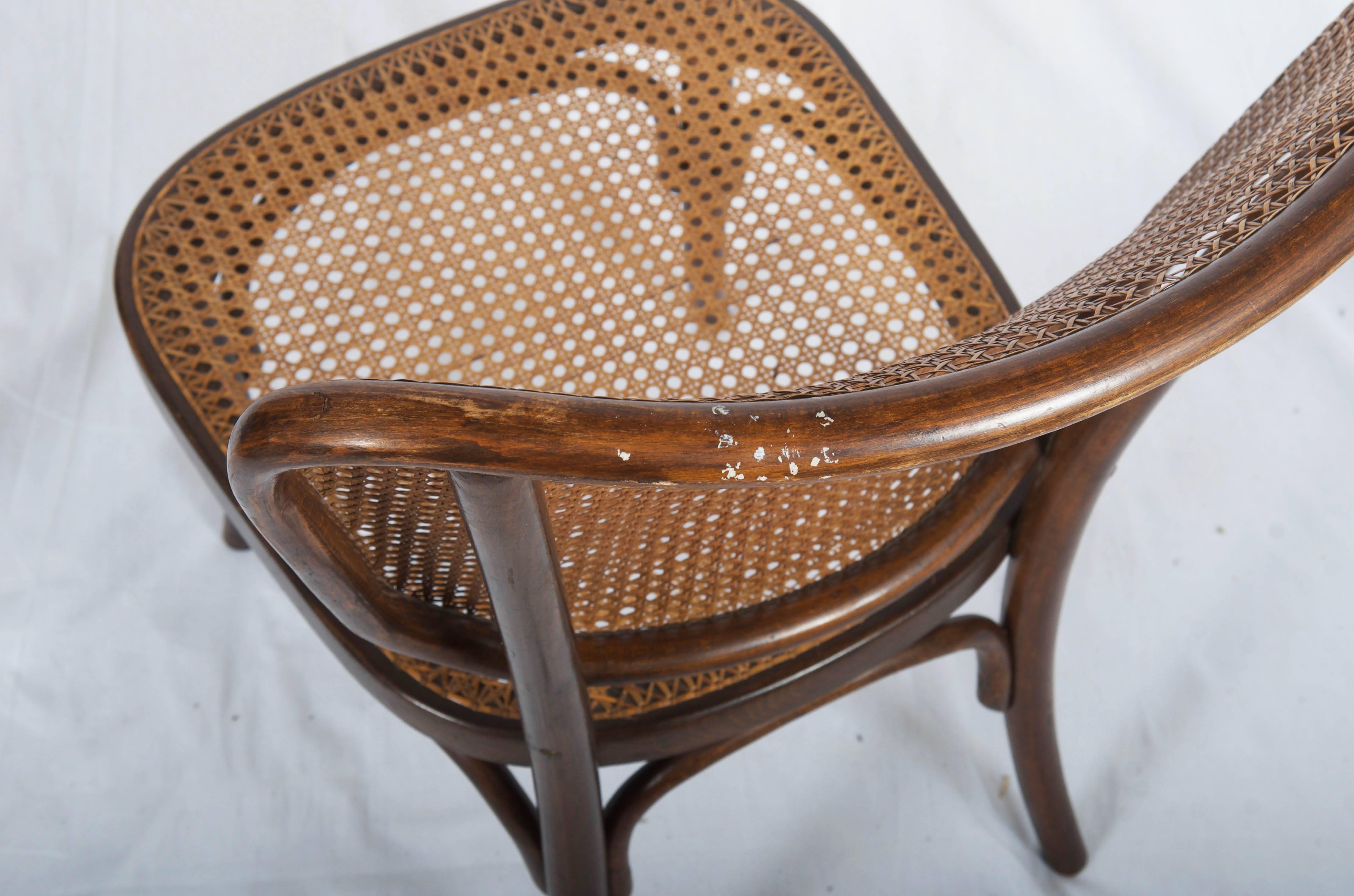 Cane Bauhaus Long Chair by Gustav Adolf Schneck for Thonet For Sale