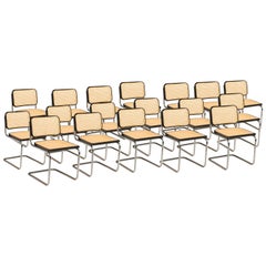 Bauhaus Marcel Breuer Cesca Chairs for Knoll Production, 18 Chairs Available