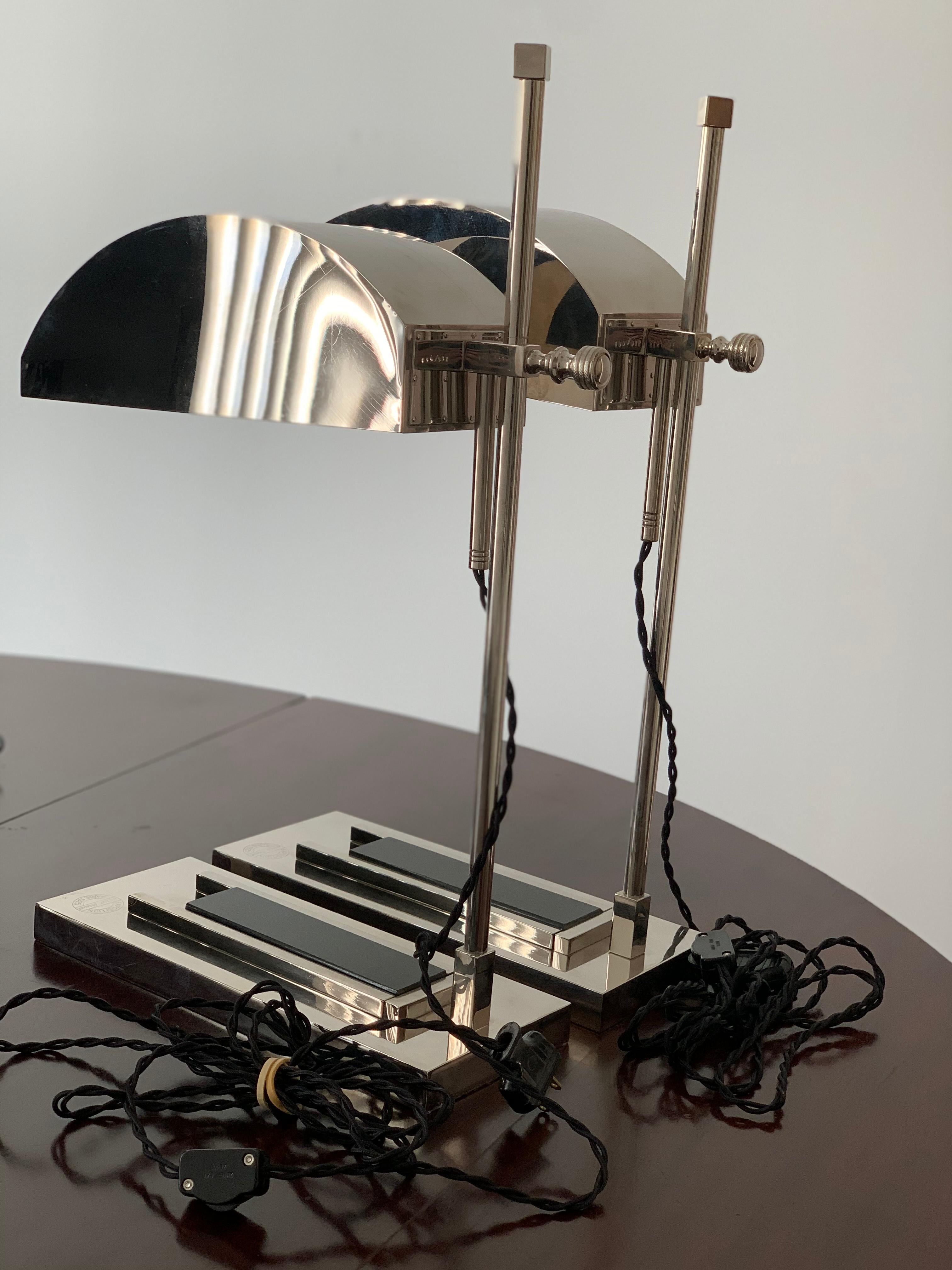 German Bauhaus Marcel Breuer Lamps circa 1925 Engraved 100/12 + 100/31 Table/Desk Light