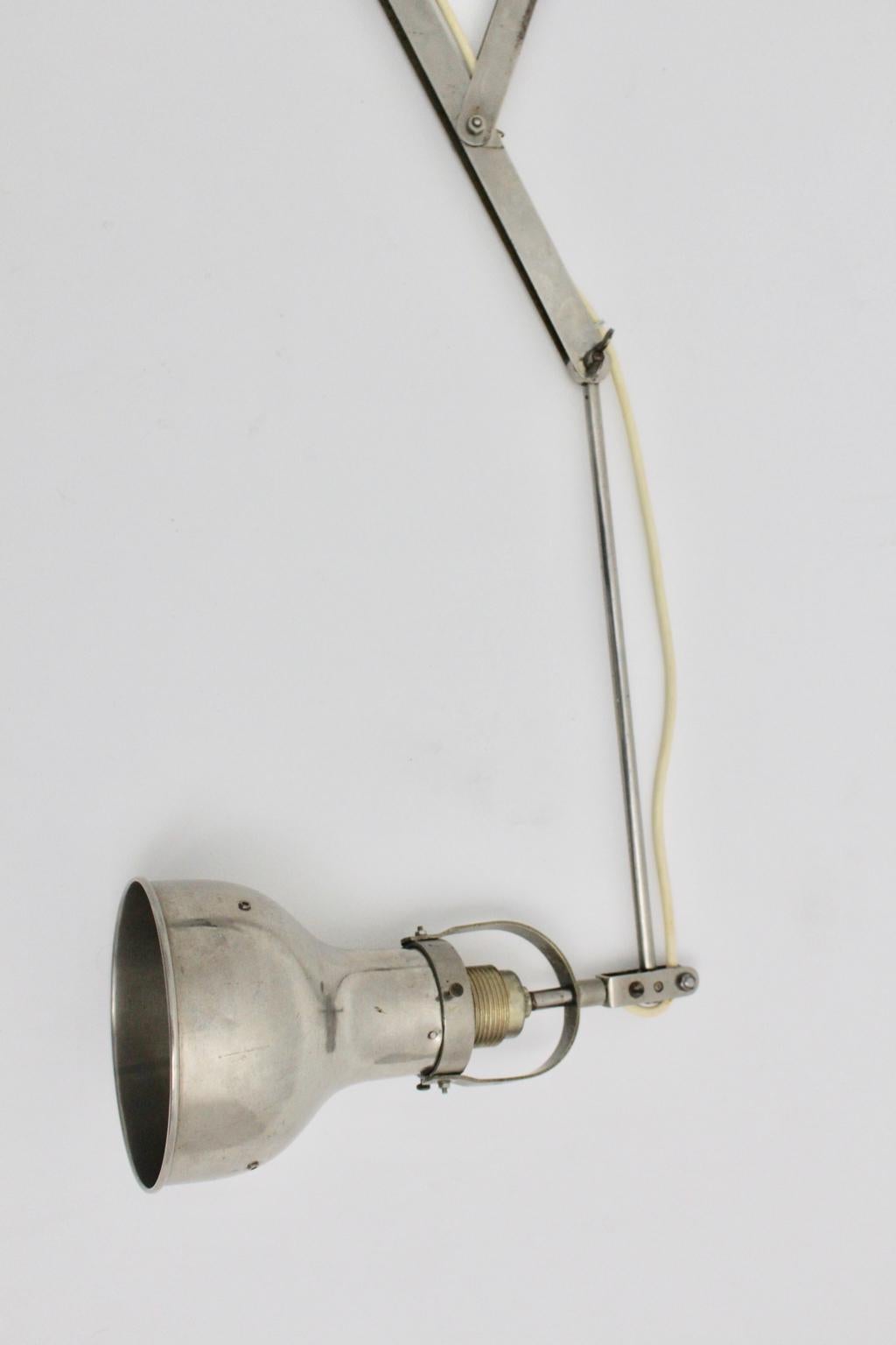 Bauhaus Metal Wall Scissor Lamp Art Deco Era, 1930 For Sale 5