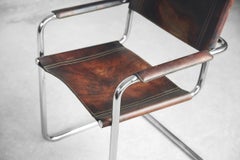 Bauhaus MG5 Leather Chairs by Matteo Grassi for Centro Studio, 1960s, Set of 4