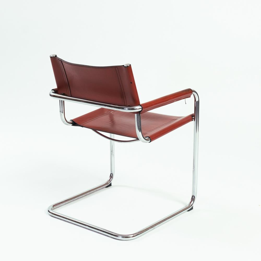 Leather Bauhaus mg5 s 34 Marcel Breuer Mart Stam swing chairs in brown, set of 5