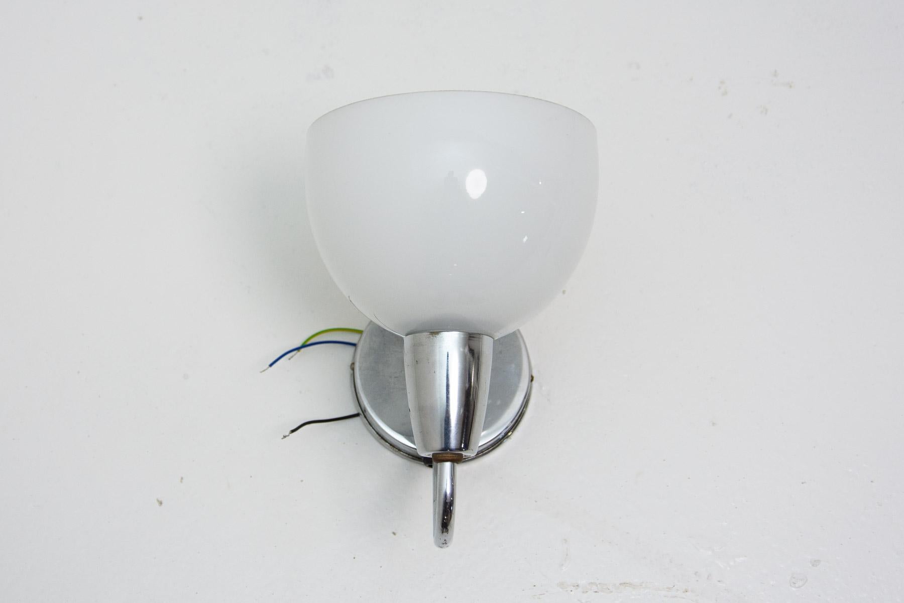  Bauhaus Mid century Chrome wall lamp, Czechoslovakia, 1930´s For Sale 7