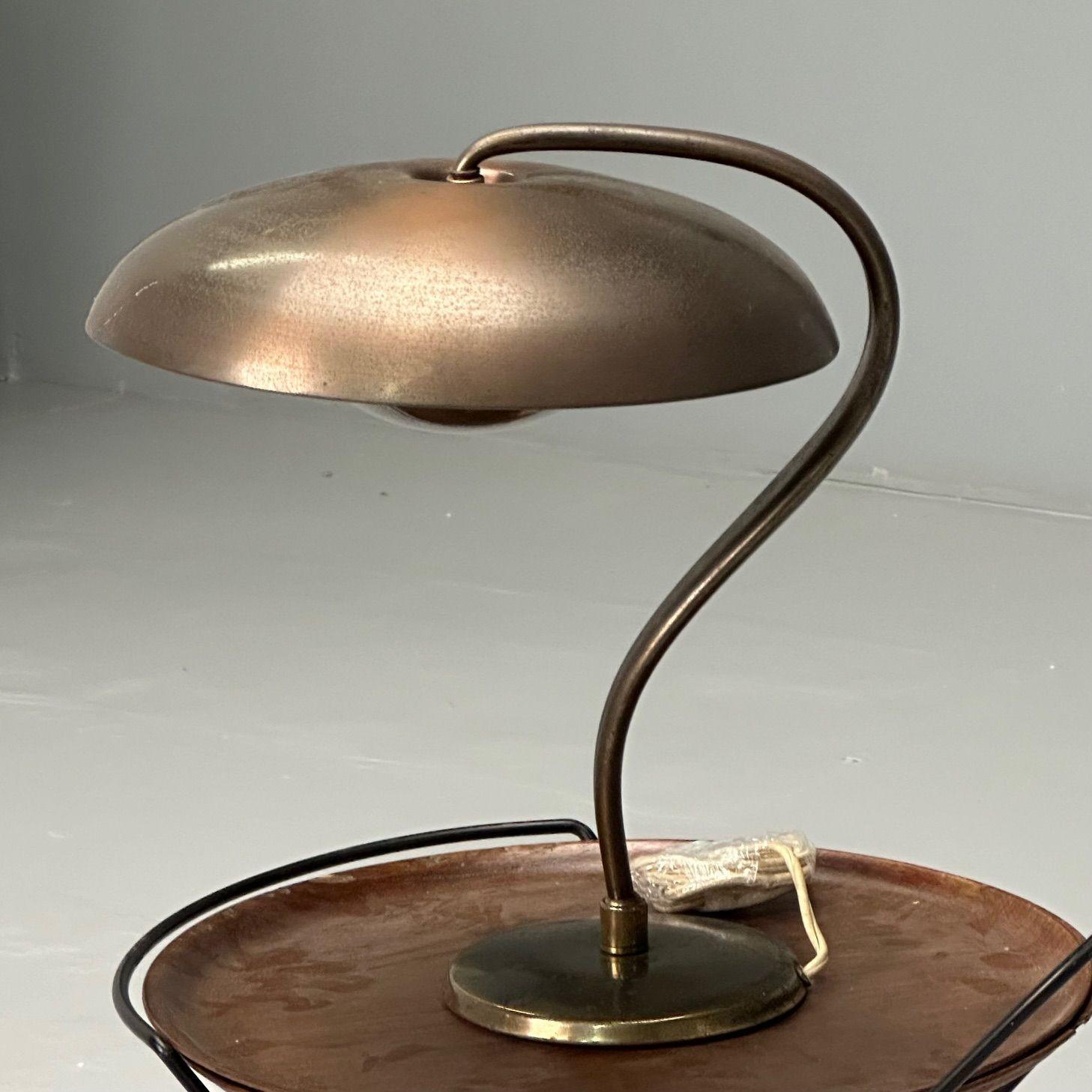 Mid-20th Century Bauhaus, Mid-Century Modern, Desk Lamp, Gilt Metal, Germany, 1930s