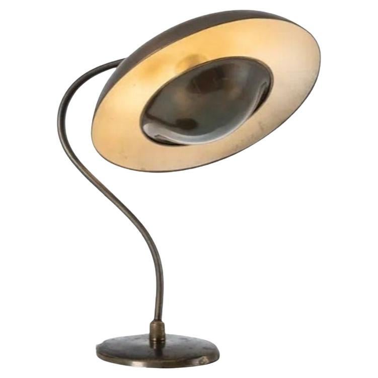 Bauhaus, Mid-Century Modern, Desk Lamp, Gilt Metal, Germany, 1930s