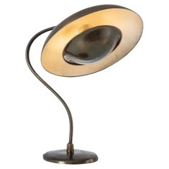 Bauhaus, Mid-Century Modern, Desk Lamp, Gilt Metal, Germany, 1930s