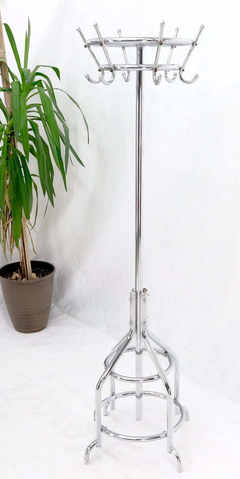 Bauhaus Mid-Century Modern Large Chrome Coat Rack For Sale at 1stDibs