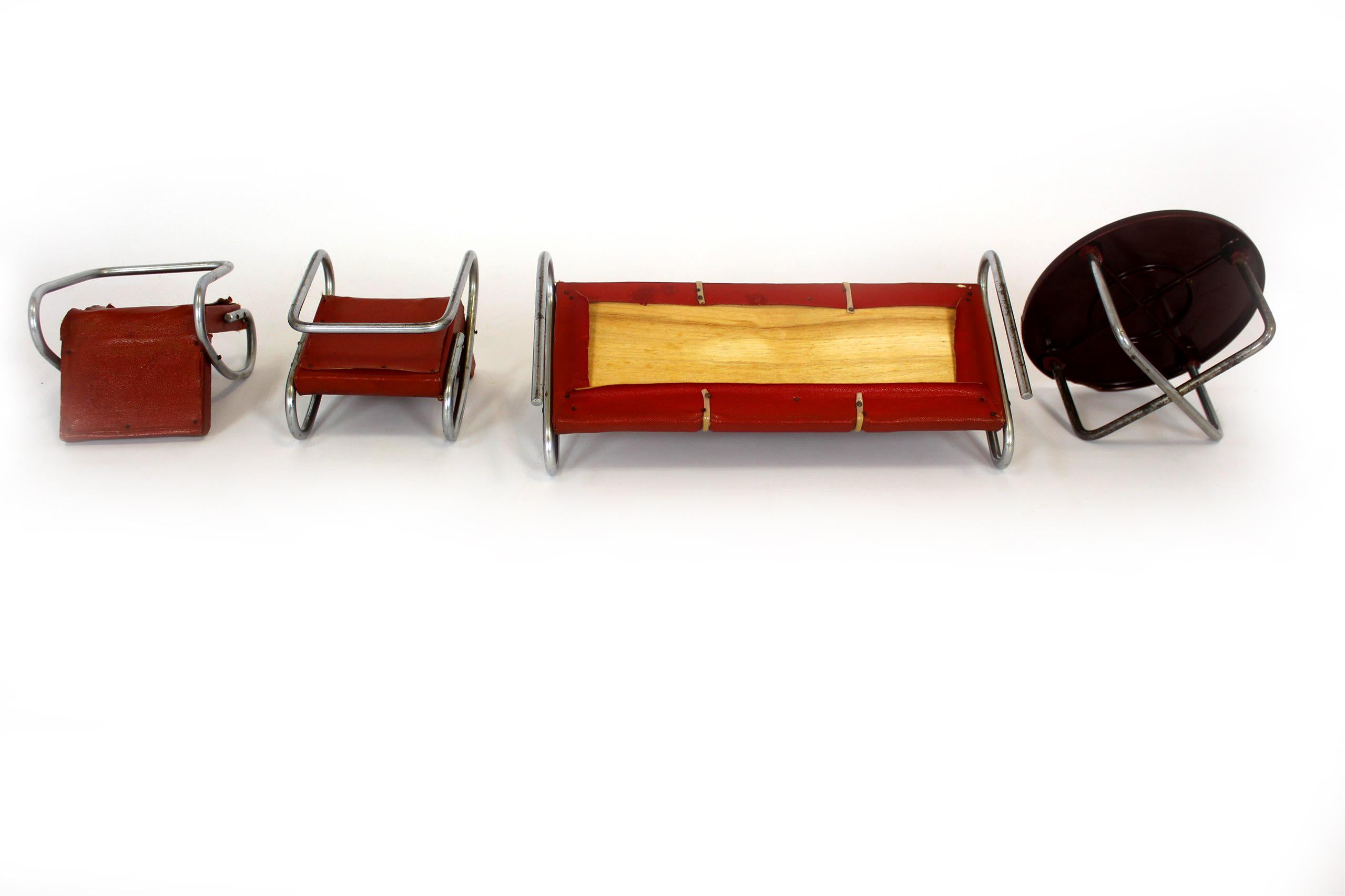 Bauhaus Miniature Furniture Set by Jindrich Halabala, 1930s 11