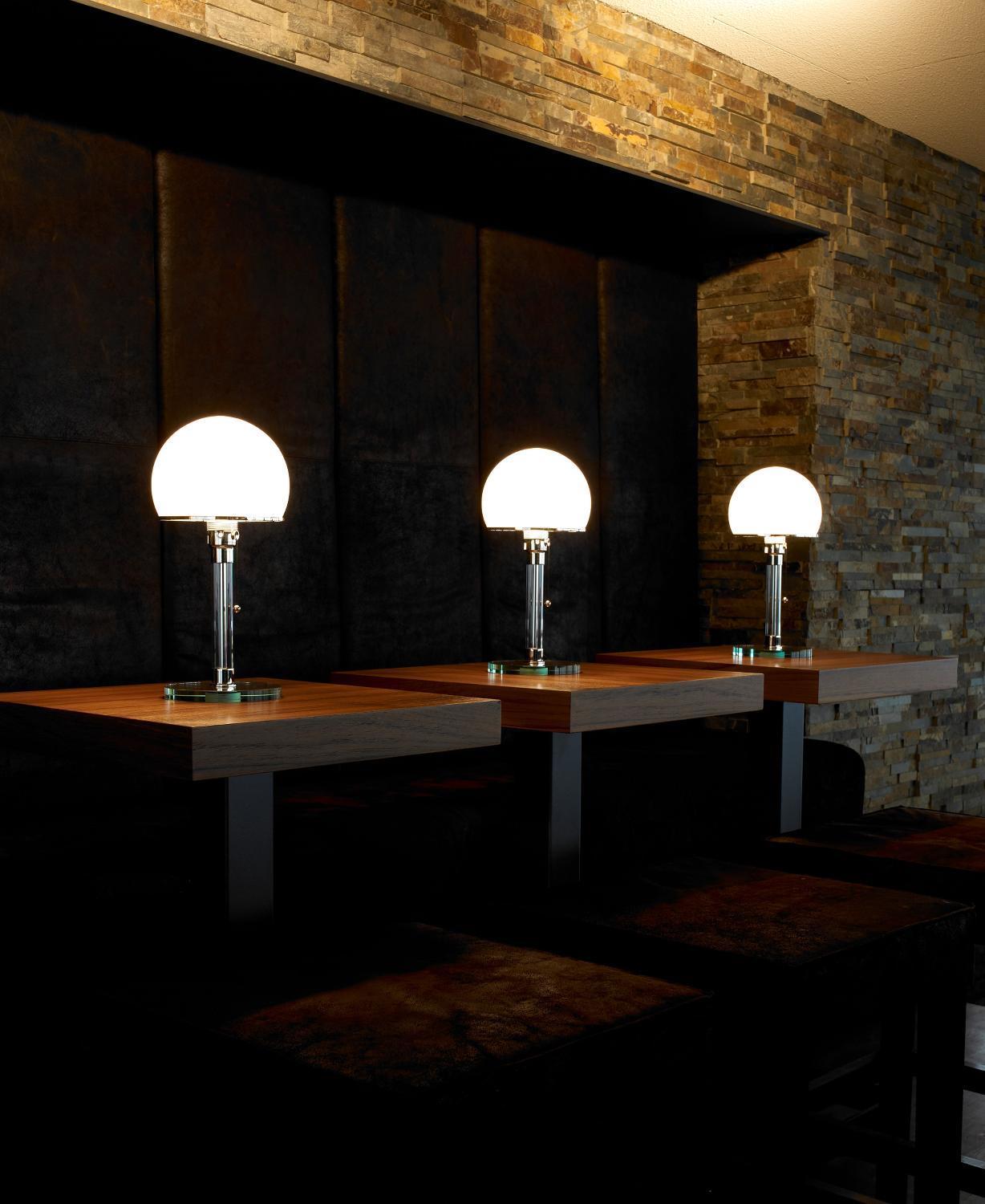 Mid-Century Modern Bauhaus Model WG 24 Table Lamp by Prof. Wilhelm Wagenfeld For Sale