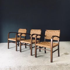 Fauteuils à accoudoirs en corde, design Bauhaus, Erich Dieckmann, Allemagne, années 1930