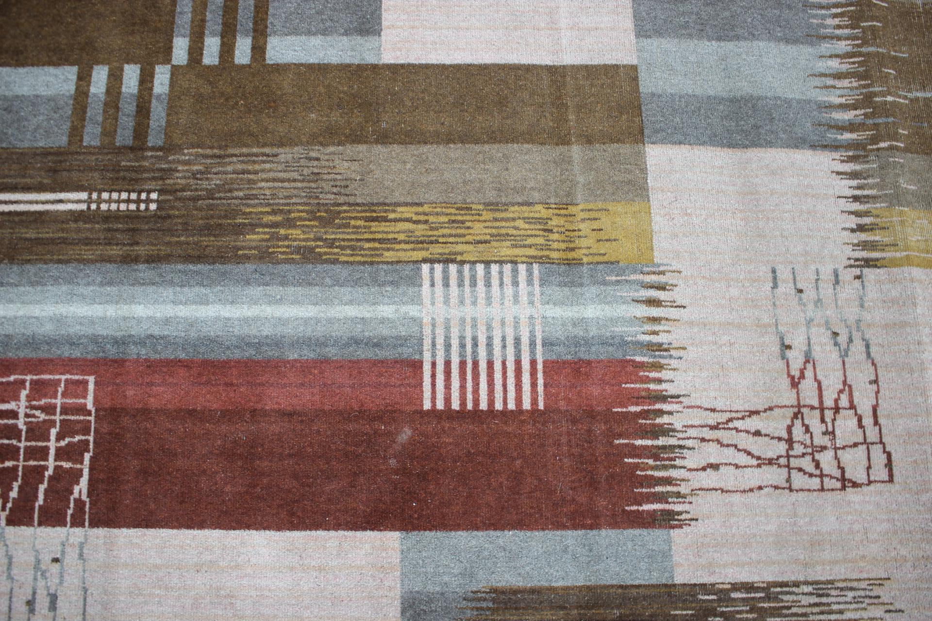 Bauhaus Modernist Rare Geometric Carpet / Rug, 1930s For Sale 1