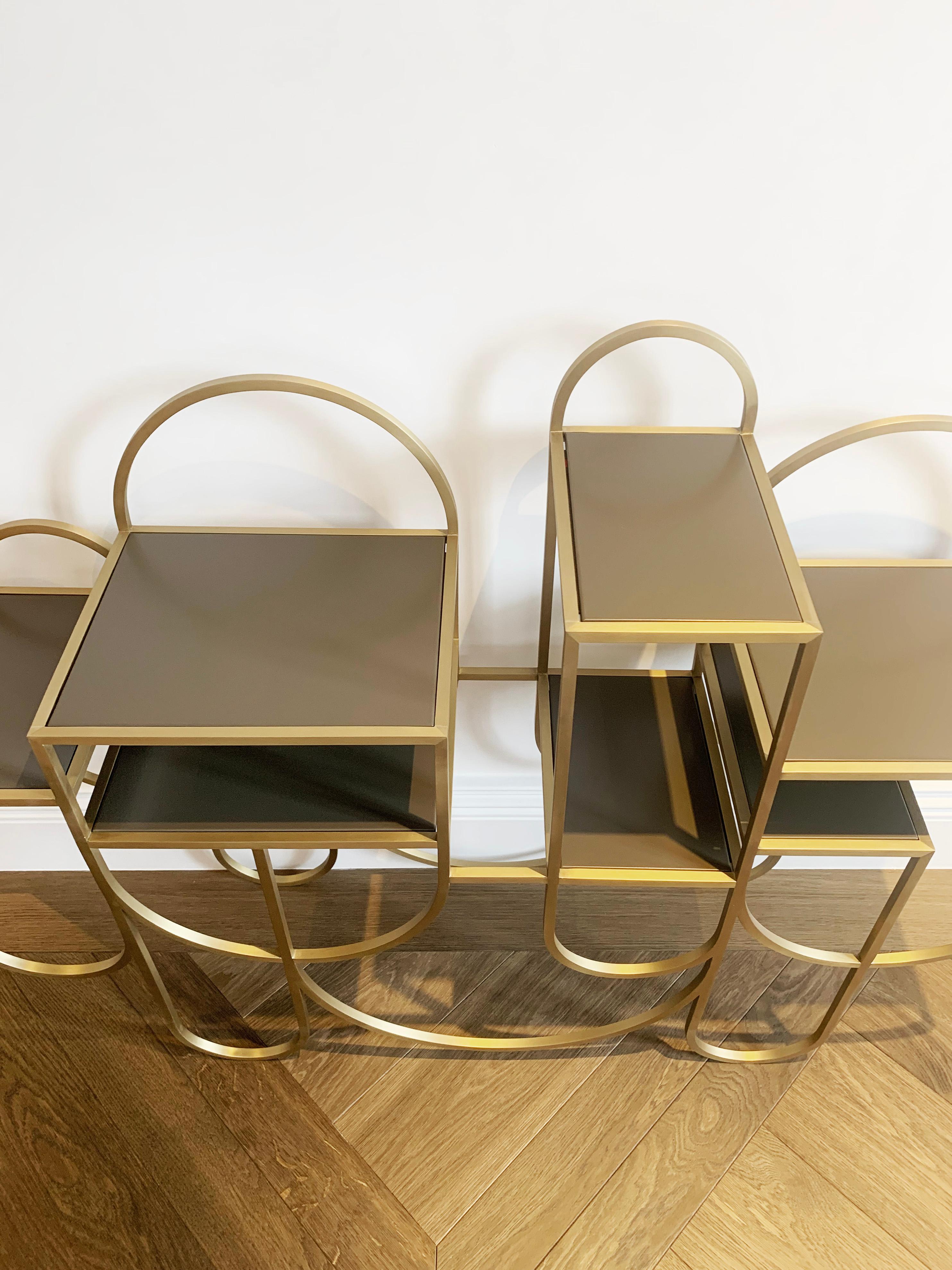 Contemporary Console Table - Gold Metal Finish - Bauhaus Style - Lara Bohinc In Good Condition In Glasgow, GB