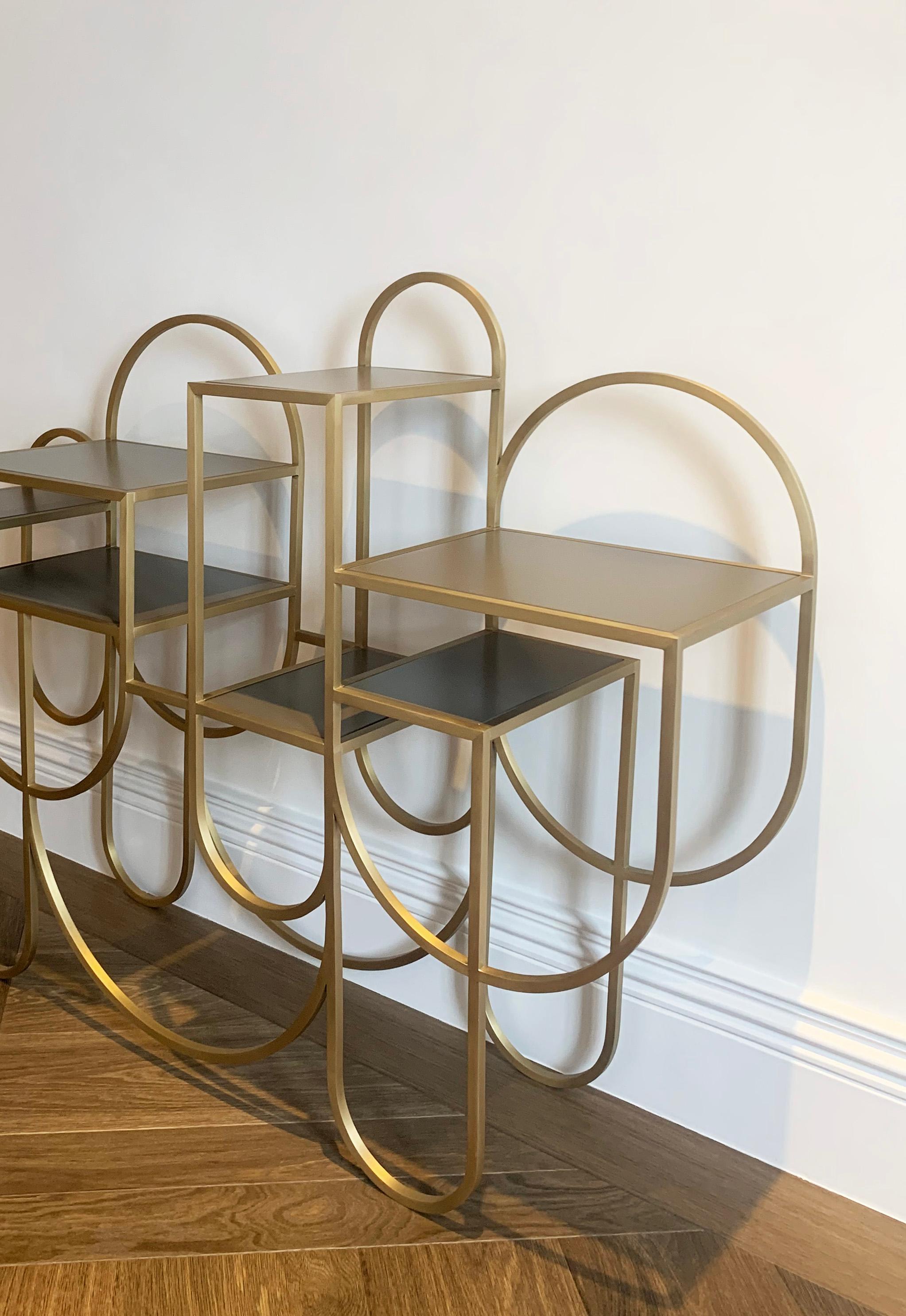 Contemporary Console Table - Gold Metal Finish - Bauhaus Style - Lara Bohinc 2