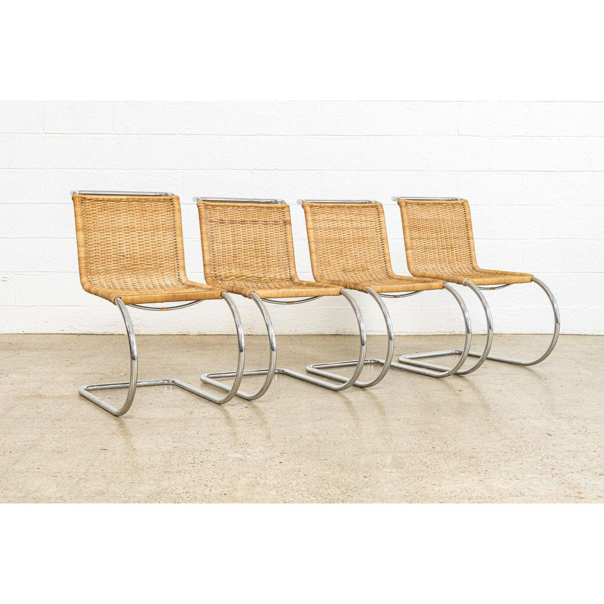 Bauhaus MR 10 Side Chairs by Mies Van Der Rohe for Stendig, 1970s In Good Condition For Sale In Detroit, MI