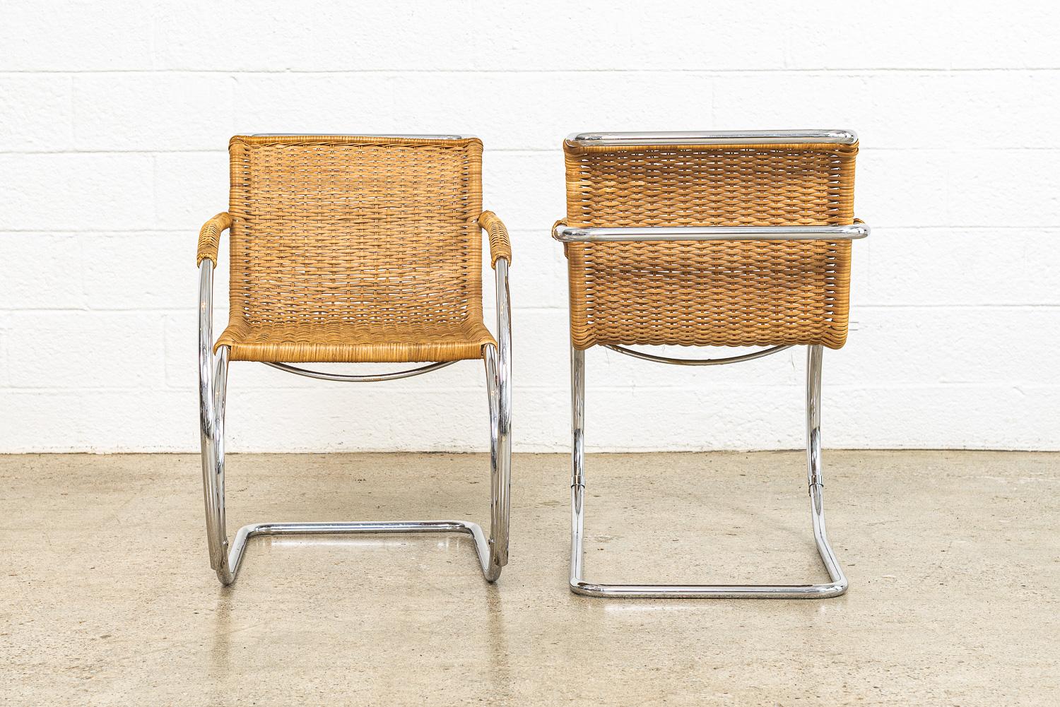 Bauhaus MR 20 Cantilever Arm Chairs by Mies Van Der Rohe for Stendig In Good Condition For Sale In Detroit, MI