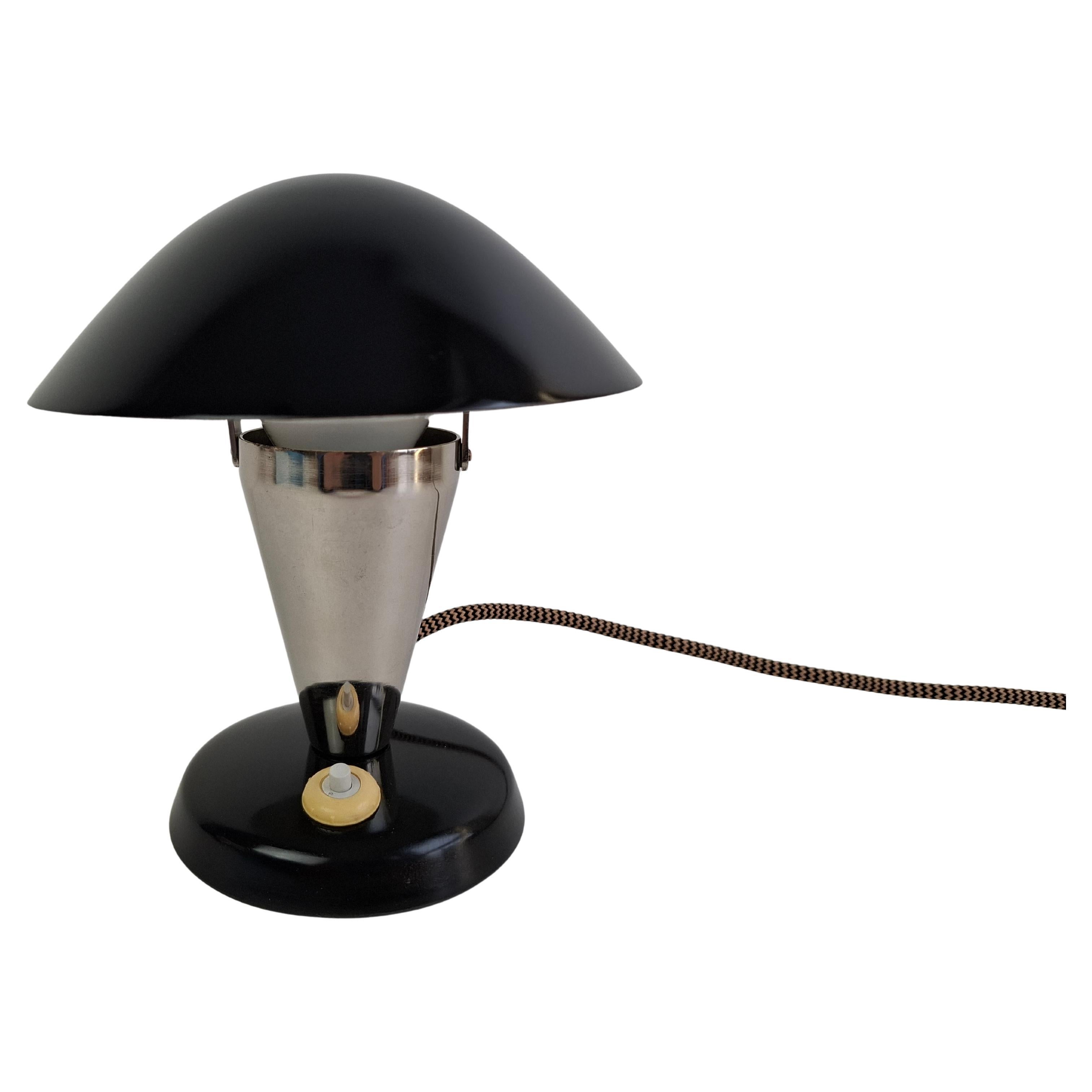 Bauhaus Mushroom Table Lamp with Adjustable Shade, Czechoslovakia, 1930s For Sale
