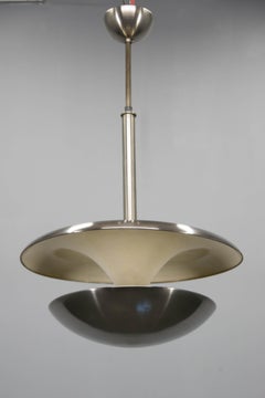Bauhaus Nickel Chandelier by Franta Anyz for IAS, 1920s