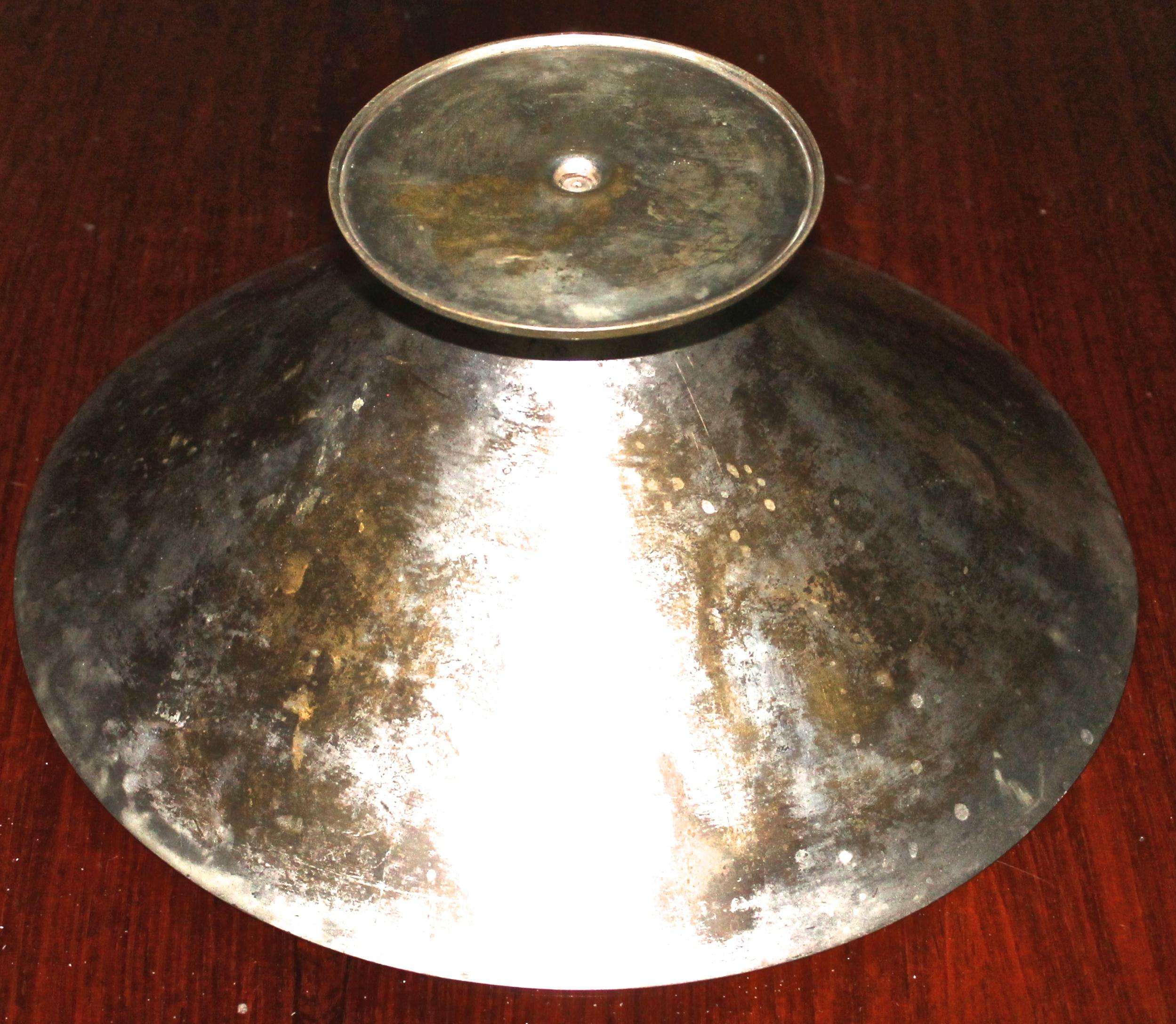 'Bauhaus' Nickel Plated Brass Bowl Manner Christopher Dell In Fair Condition In Sharon, CT