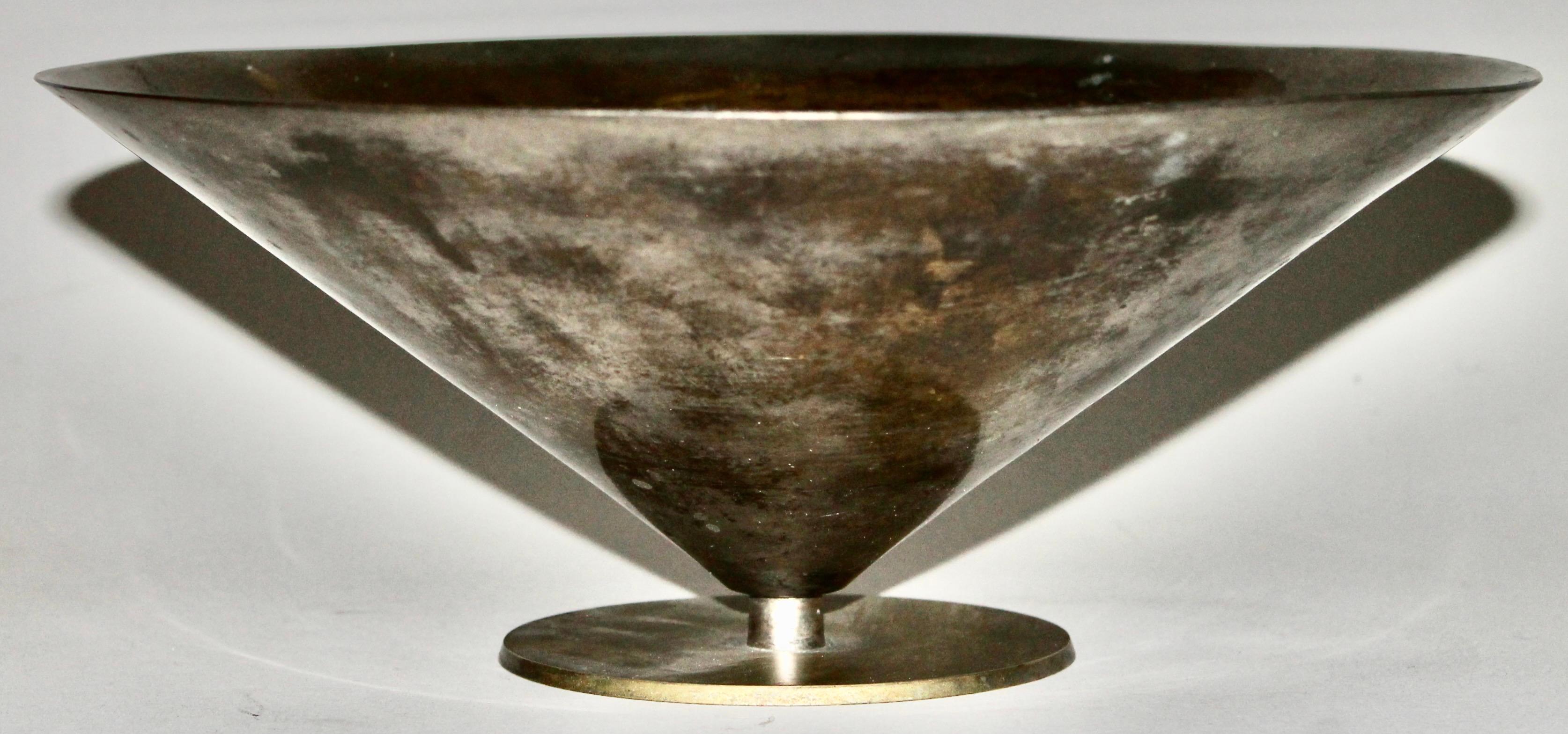 'Bauhaus' Nickel Plated Brass Bowl Manner Christopher Dell 3