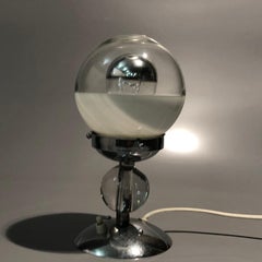 Bauhaus Nickel-Plated Brass Table Lamp, Hungary, 1930s