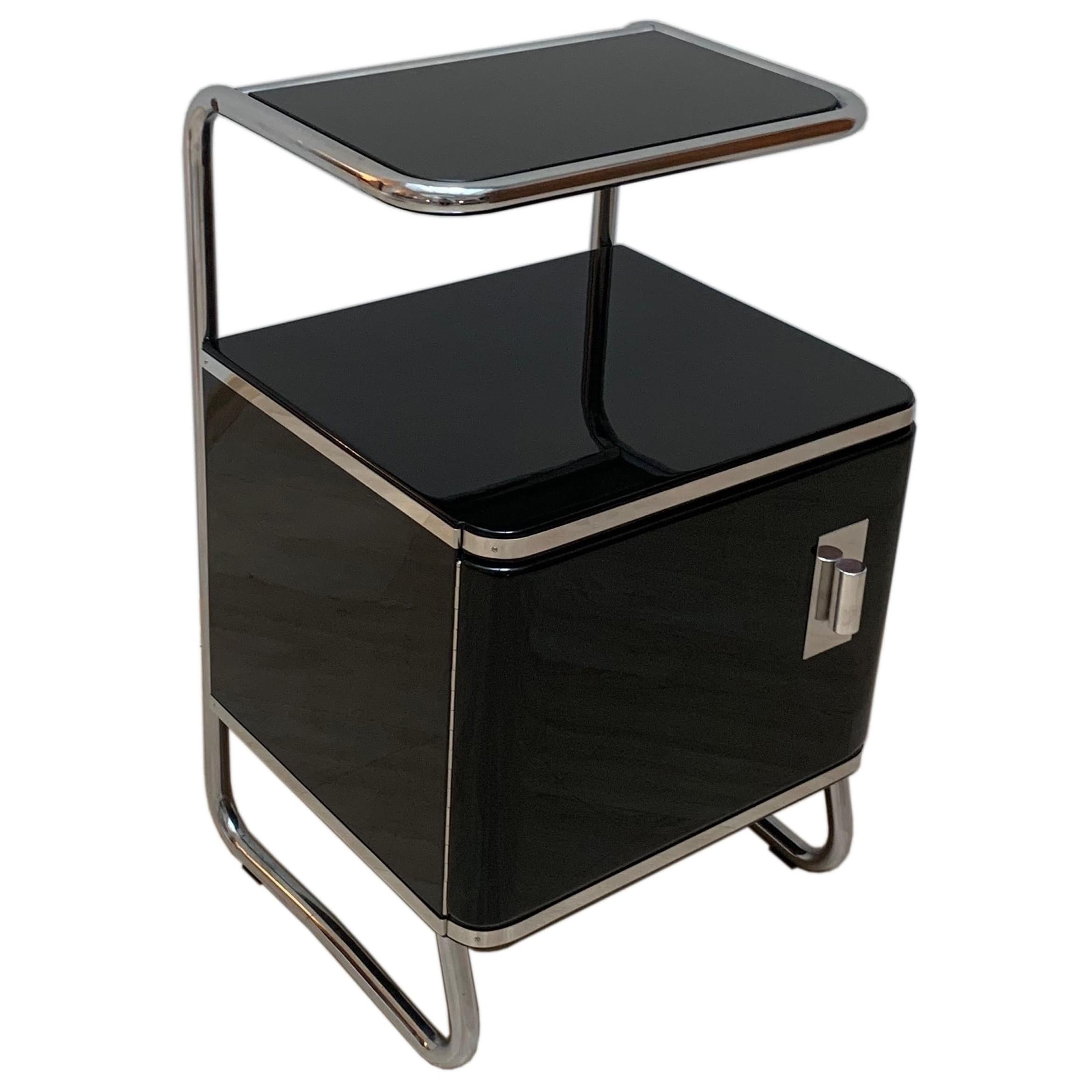 Bauhaus Nightstand, Steeltube and Black Lacquer, Germany circa 1930 at  1stDibs