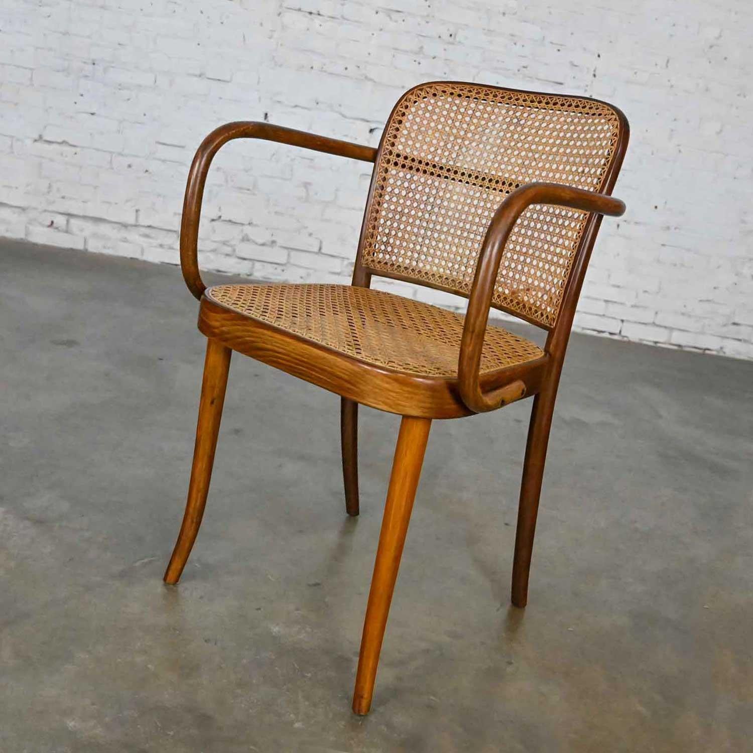 Bauhaus Oak Bentwood & Cane Josef Hoffman Prague 811 Chair for Stendig by Thonet 7