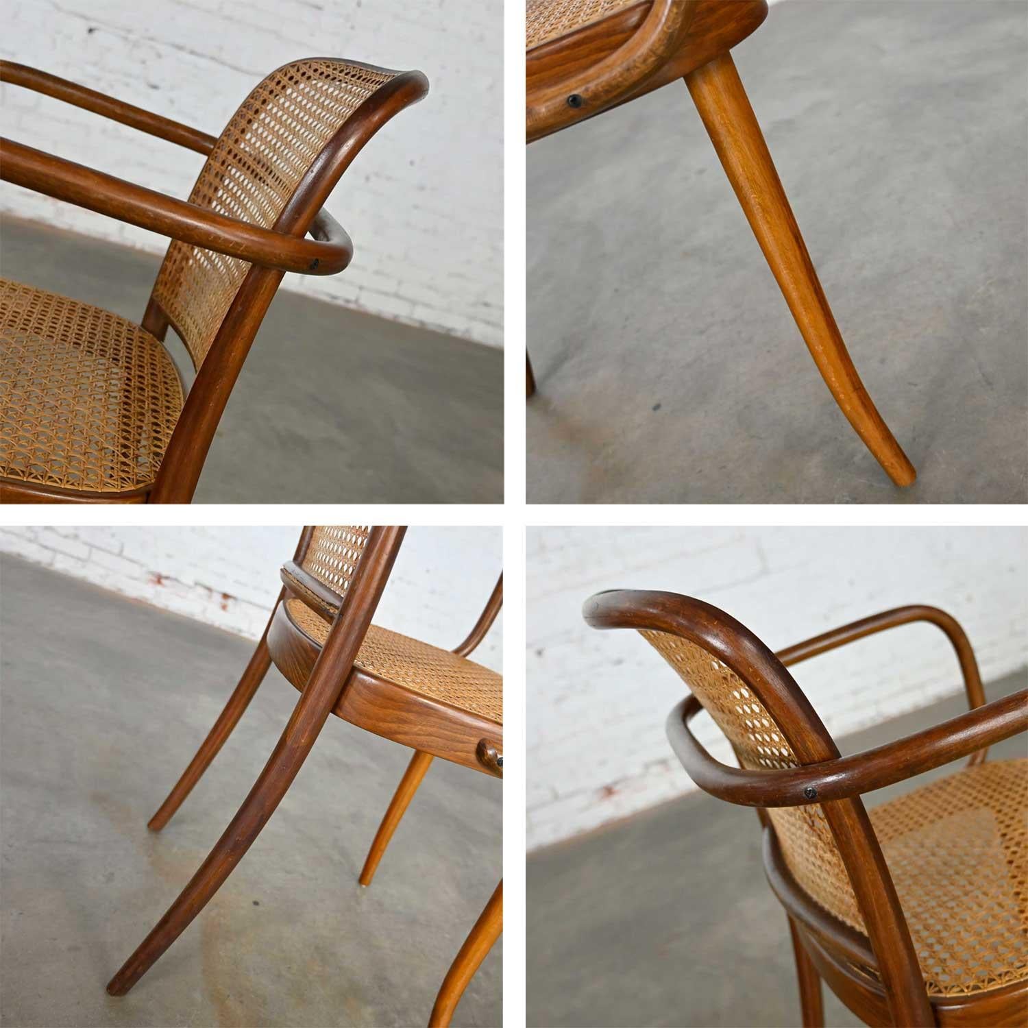 Bauhaus Oak Bentwood & Cane Josef Hoffman Prague 811 Chair for Stendig by Thonet 8