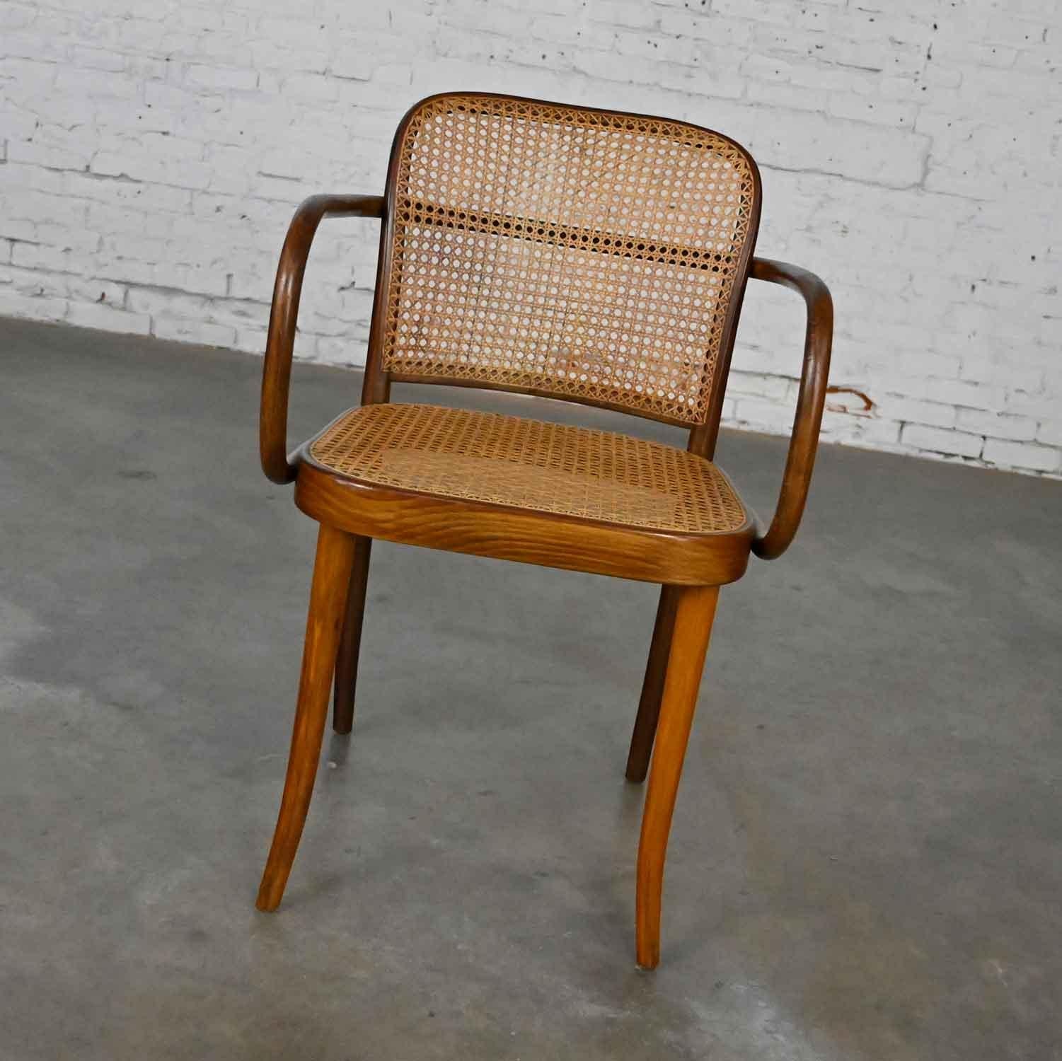 Bauhaus Oak Bentwood & Cane Josef Hoffman Prague 811 Chair for Stendig by Thonet 10