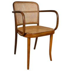 Vintage Bauhaus Oak Bentwood & Cane Josef Hoffman Prague 811 Chair for Stendig by Thonet