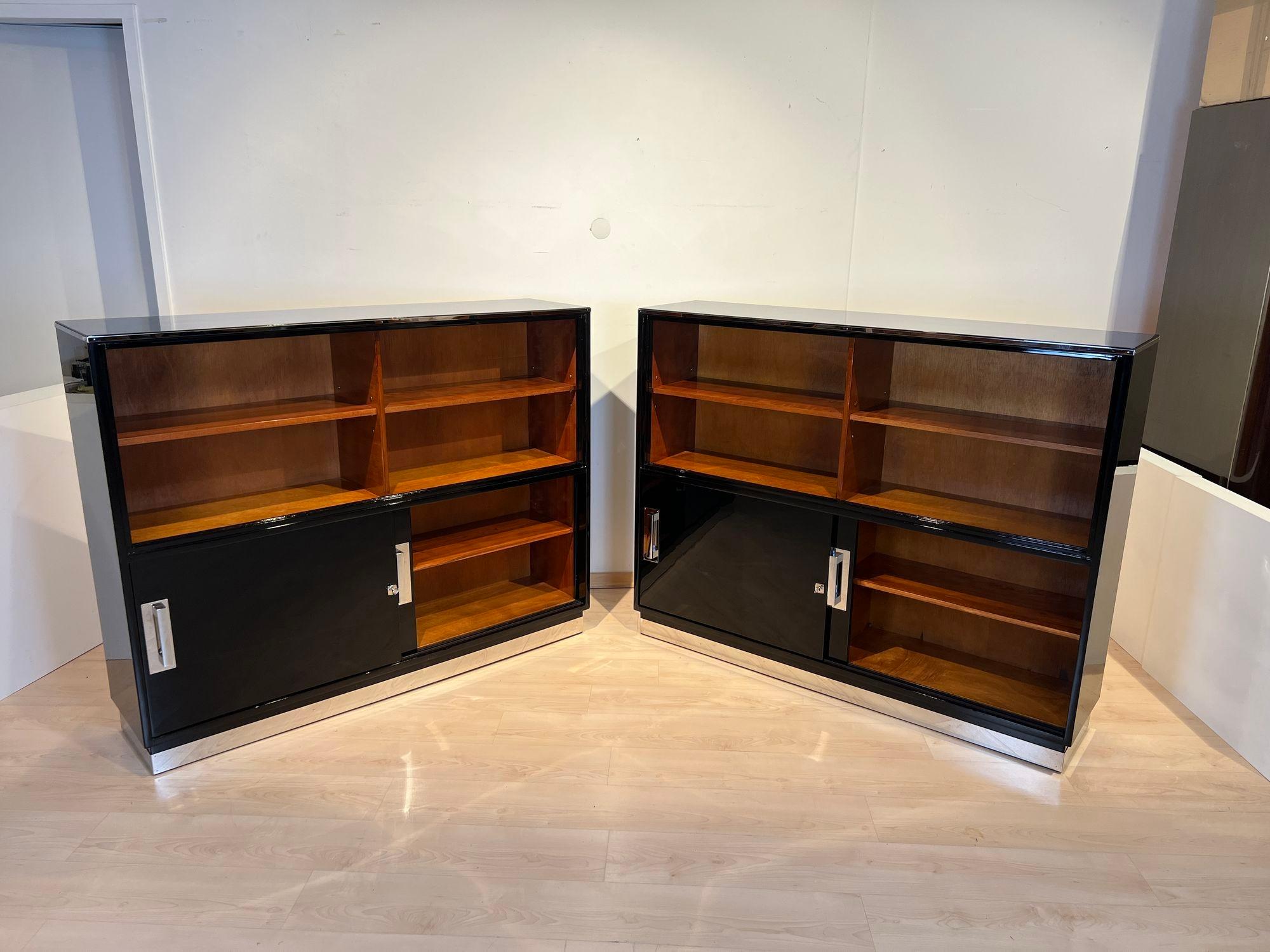 Cabinet de bureau Bauhaus, laque noire, acajou, Allemagne vers 1930 en vente 8