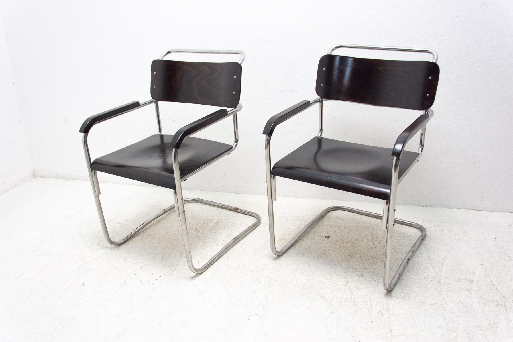 Bauhaus Office Chairs by Robert Slezák for Baťa, 1930´s, Set of 2 1